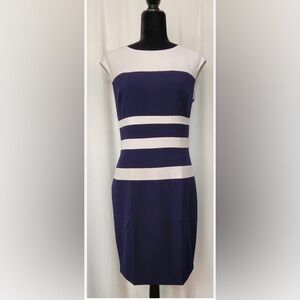 Ralph Lauren Navy and White Knee Length Dress.